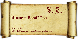 Wimmer Renáta névjegykártya