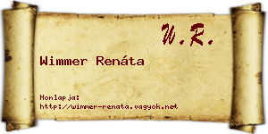 Wimmer Renáta névjegykártya